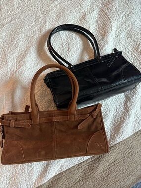 Bonnie Suede Brown & Black Shoulder Tote Bag bundle